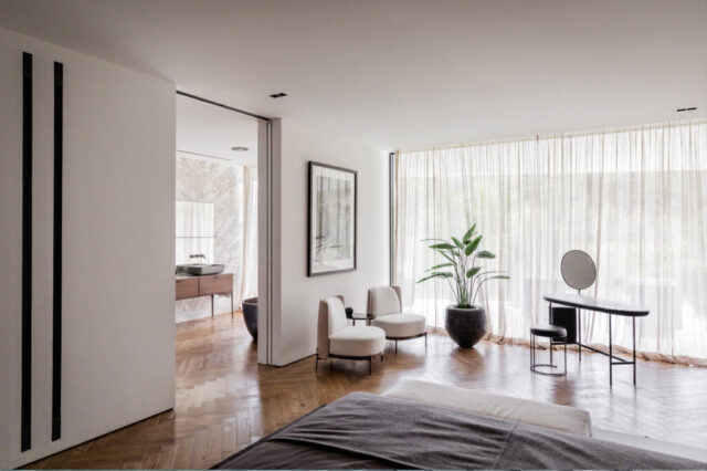 A bright, light, bedroom.